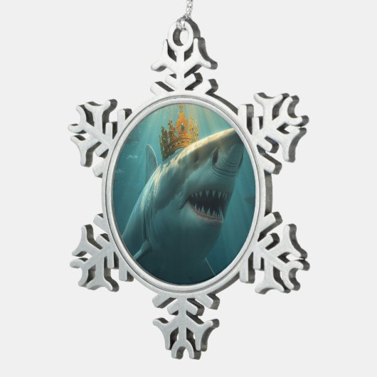 ザメ王 スノーフレークピューターオーナメント (右)
