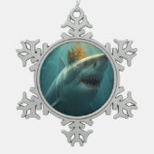 ザメ王 スノーフレークピューターオーナメント (正面)