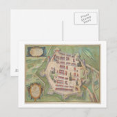 ザモスクの地図， 'Civitates Orbis Terrarum'より ポストカード (正面/裏面)