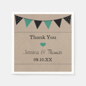 ザモダンターコイズバント結婚コレクション スタンダードカクテルナプキン (正面)