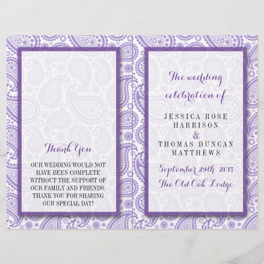 ザモダンペイズリー結婚コレクション – パープル (正面)