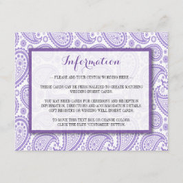 ザモダンペイズリー結婚コレクション – パープル エンクロージャーカード