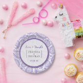 ザモダンペイズリー結婚コレクション – パープル ペーパープレート (パーティー)