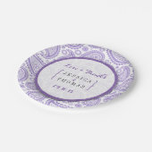 ザモダンペイズリー結婚コレクション – パープル ペーパープレート (アングル)