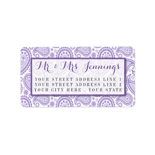 ザモダンペイズリー結婚コレクション – パープル ラベル (正面)