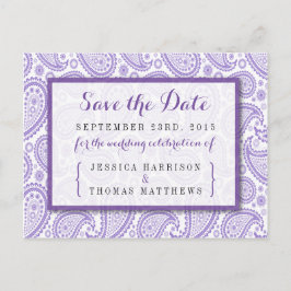 ザモダンペイズリー結婚コレクション – パープル 案内ポストカード