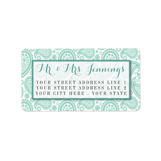 ザモダンペイズリー結婚ズコレクション – 緑 ラベル (正面)