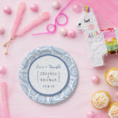 ザモダンペイズリー結婚ズコレクション – 青 ペーパープレート (パーティー)