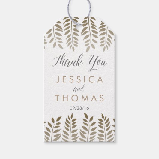 ザモノクロファーンウッドランド結婚ズコレクション ギフトタグ (正面)