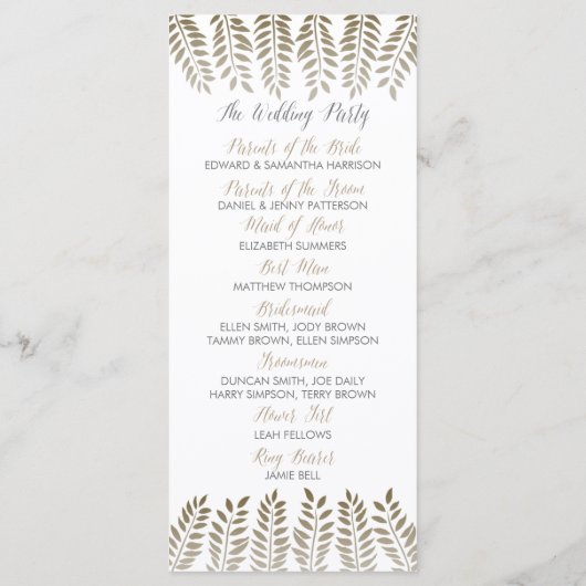 ザモノクロファーンウッドランド結婚ズコレクション プログラム (裏面)