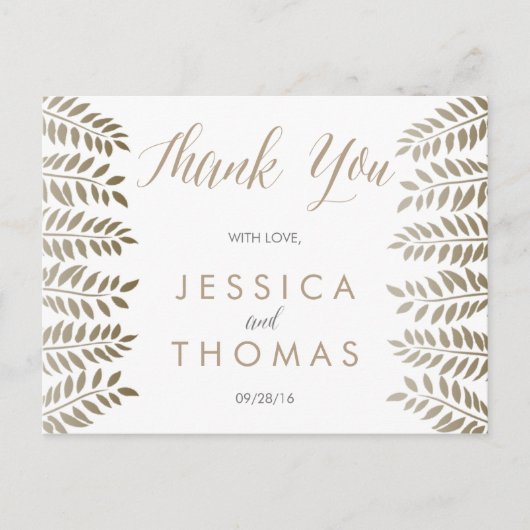 ザモノクロファーンウッドランド結婚ズコレクション ポストカード (正面)