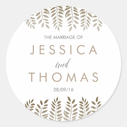 ザモノクロファーンウッドランド結婚ズコレクション ラウンドシール (正面)