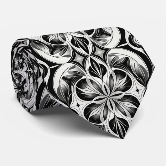 ザモノクロ開花 ネクタイ (ロール)