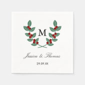 ザモノグラムベリーブッシュ結婚ズコレクション スタンダードカクテルナプキン (正面)