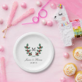 ザモノグラムベリーブッシュ結婚ズコレクション ペーパープレート (パーティー)