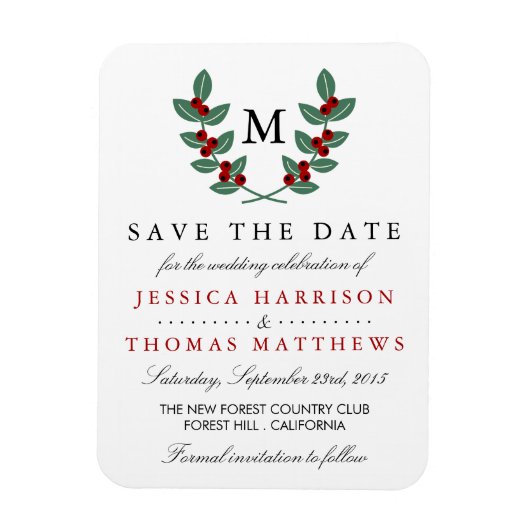 ザモノグラムベリーブッシュ結婚ズコレクション マグネット (縦)