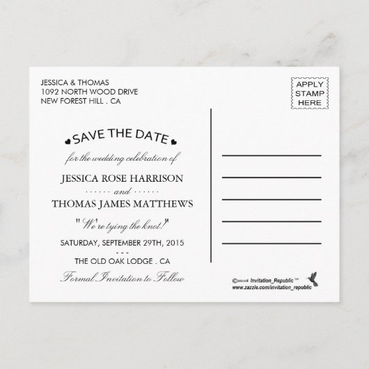 ザモノグラムベリーブッシュ結婚ズコレクション 案内ポストカード (裏面)