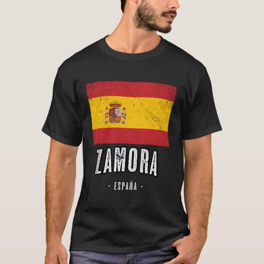 ザモラスペインEs国旗の市街トップBandera Ropa Tシャツ (正面)