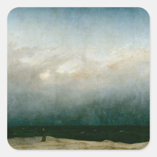 ザモンク・バイ・ザ・シーby Caspar David Friedrich スクエアシール (正面)