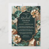 ザモンスターエメラルドグリーンと金ゴールドブライダルシャワー 招待状 (正面)