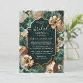 ザモンスターエメラルドグリーンと金ゴールドブライダルシャワー 招待状 (スタンド正面)