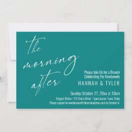 ザモーニングモダンアフター結婚ズブランチティール（緑がかった色） 招待状