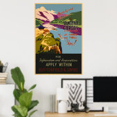 ザヤンツェ峡谷中国ヴィンテージ旅行ポスター ポスター (ホームオフィス)