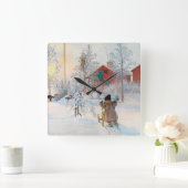 ザヤードとワッシュハウスバイカール・ラルソン スクエア壁時計 (ホーム)