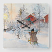 ザヤードとワッシュハウスバイカール・ラルソン スクエア壁時計 (正面)