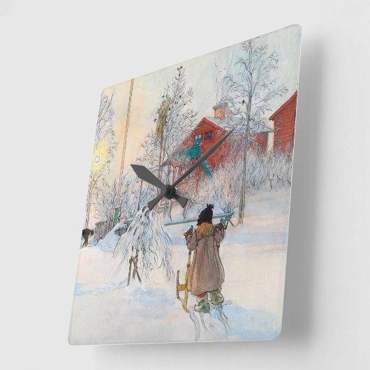 ザヤードとワッシュハウスバイカール・ラルソン スクエア壁時計 (傾斜)