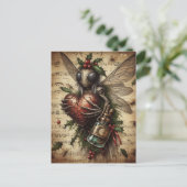 ザユール（キリスト降誕祭）昆虫ヴィンテージAIアート ポストカード (スタンド正面)