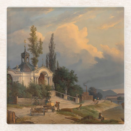 ザヨハネスネポムクチャペルオンザシャンツェル ガラスコースター (正面)