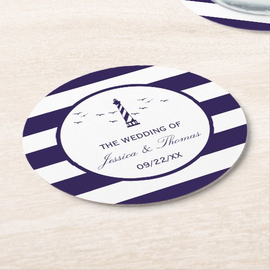 ザライトハ航海のウス結婚コレクション ラウンドペーパーコースター (アングル)