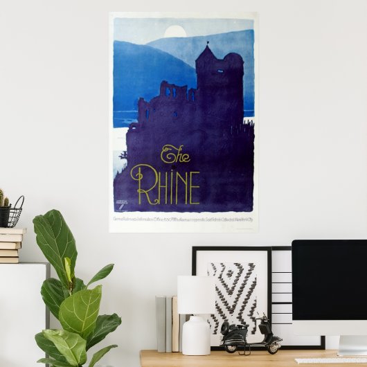 ザライン |ドイツヴィンテージ旅行ポスター ポスター (ホームオフィス)