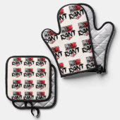 ザラグビーラントオーブンミッツ 鍋つかみ&鍋敷きセット (正面/裏面)
