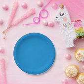 ザラザラしたテクスチャを持つ明るいセルーリアンブルー ペーパープレート (パーティー)