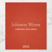 ザラザラした質感を持つミニマルな暖かい赤 ワインラベル (シングルラベル)