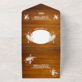 ザラザラとした質感のポストウェディング ドライフラワー 写真 オールインワン招待状 (外側)