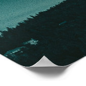 ザラザラのサンセットマウンテンビュー//オレンジ色の空 ポスター (角)