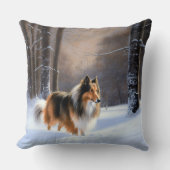 ザラザラザラ雪のクリスマス クッション (正面)