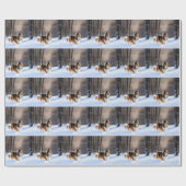 ザラザラザラ雪のクリスマス ラッピングペーパー (フラット)