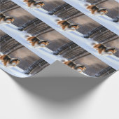 ザラザラザラ雪のクリスマス ラッピングペーパー (角)