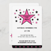 ザラストディスコ女性のカーボーイバチェロレッテ 招待状 (正面/裏面)