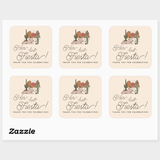 ザラストフィエスタボホデザートバチェロレッテの好意 スクエアシール (シート)