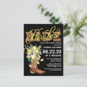 ザラストライド女性のカーボーイブーツレモンブライダルシャワー ポストカード (スタンド正面)