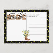 ザラストライド女性のカーボーイブーツレモンブライダルシャワー ポストカード (裏面)