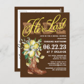 ザラストライド女性のカーボーイブーツレモンブライダルシャワー ポストカード (正面/裏面)