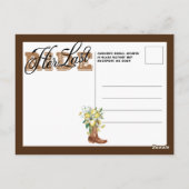 ザラストライド女性のカーボーイブーツレモンブライダルシャワー ポストカード (裏面)