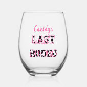 ザラストロデオディスコ女性のカーボーイバチェロレッテ ステムなしワイングラス (正面)