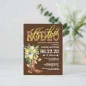 ザラストロデオ女性のカーボーイブーツレモンブライダルシャワー ポストカード (スタンド正面)